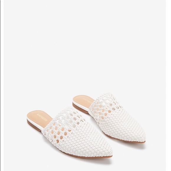 Express Woven Pointed Toe Mules - Picture 1 of 4